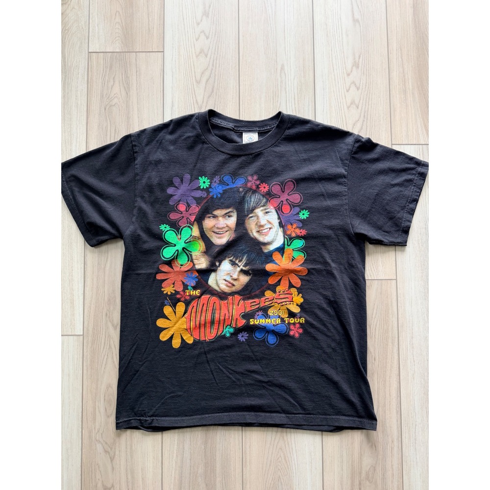 2001 Vintage Delta The Monkees Summer Tour Tee Mens Large Black Graphic Shirt